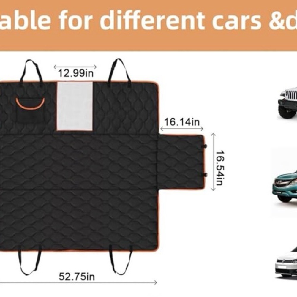 Tail Treasures Scratchproof Dog Car Seat Cover For Back Seat - Picture 6 of 7